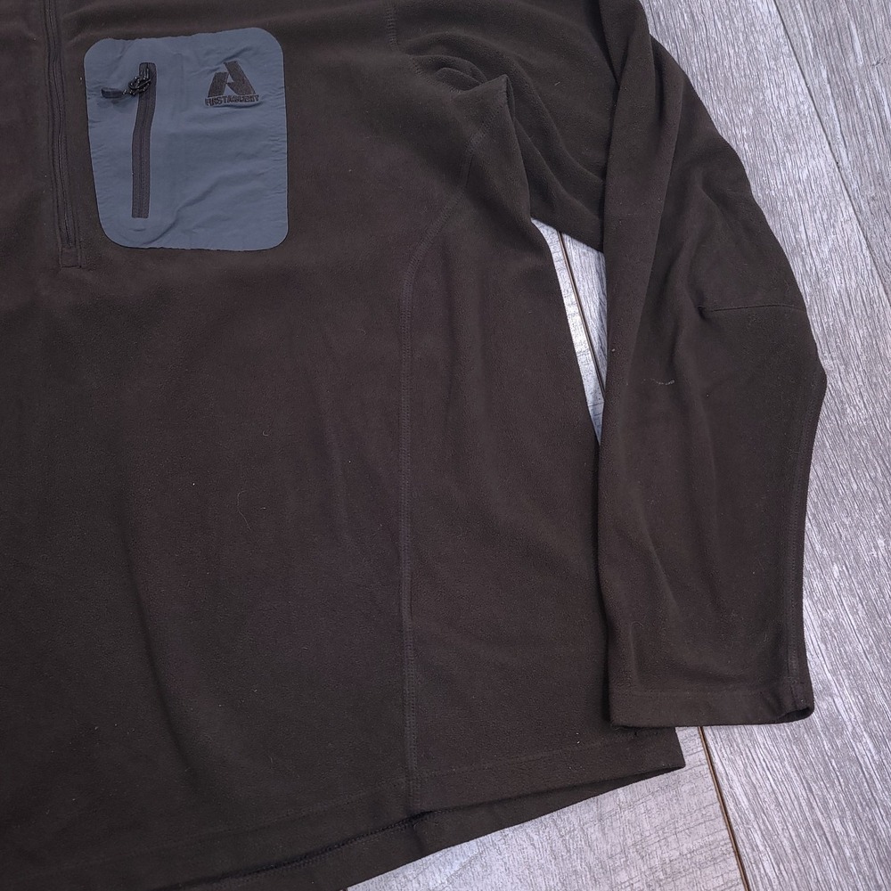 Eddie Bauer Mens First Ascent Fleece Shirt Size Large Brown Quarter Zip Jacket - Picture 3 of 6